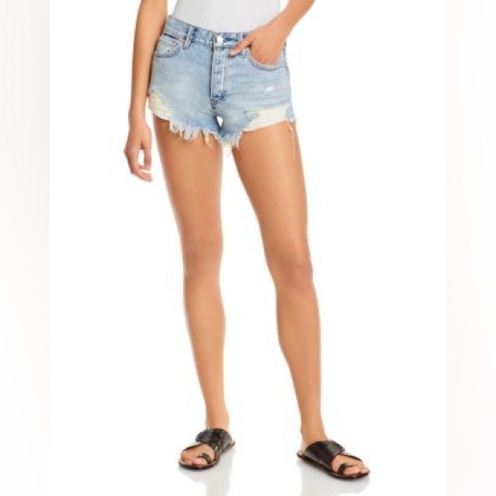 Free People x We The Free 26 Loving Good Vibrations Shorts Somerset Light Wash